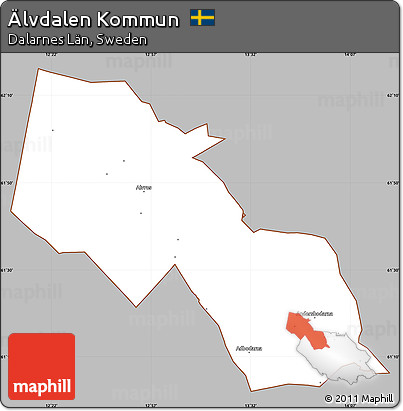 Gray Simple Map of Älvdalen Kommun, cropped outside