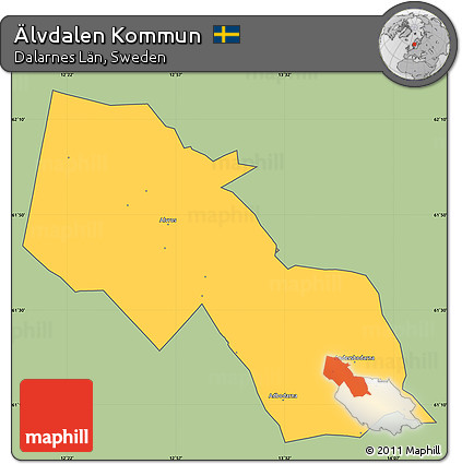 Savanna Style Simple Map of Älvdalen Kommun, cropped outside