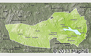Physical 3D Map of Ludvika Kommun, darken, semi-desaturated
