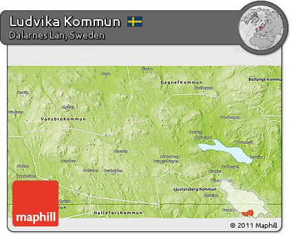 Physical 3D Map of Ludvika Kommun
