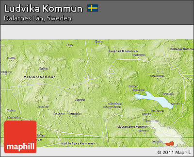 Physical 3D Map of Ludvika Kommun