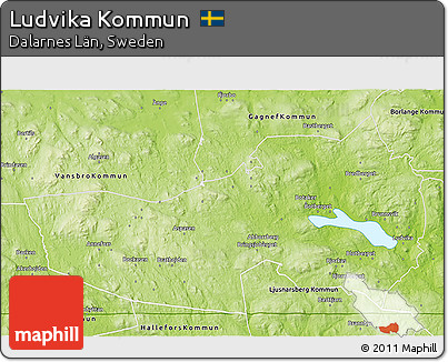 Physical 3D Map of Ludvika Kommun
