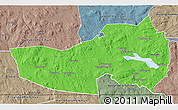 Political 3D Map of Ludvika Kommun, semi-desaturated