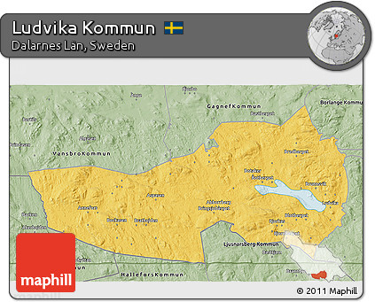 Savanna Style 3D Map of Ludvika Kommun
