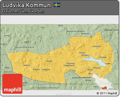 Savanna Style 3D Map of Ludvika Kommun