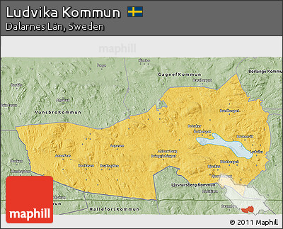 Savanna Style 3D Map of Ludvika Kommun
