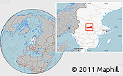 Gray Location Map of Ludvika Kommun, highlighted country, hill shading