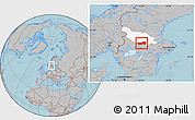 Gray Location Map of Ludvika Kommun, highlighted parent region, hill shading