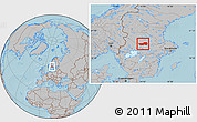 Gray Location Map of Ludvika Kommun, hill shading