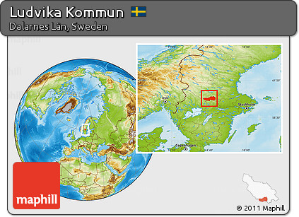 Physical Location Map of Ludvika Kommun