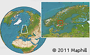 Satellite Location Map of Ludvika Kommun, within the entire country