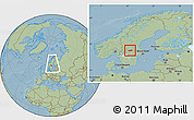 Savanna Style Location Map of Ludvika Kommun, within the entire country, hill shading