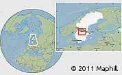 Savanna Style Location Map of Ludvika Kommun, highlighted country, highlighted parent region, within the entire country, hill shading