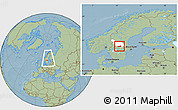 Savanna Style Location Map of Ludvika Kommun, highlighted parent region, within the entire country, hill shading