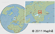 Savanna Style Location Map of Ludvika Kommun, hill shading