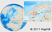 Shaded Relief Location Map of Ludvika Kommun, within the entire country