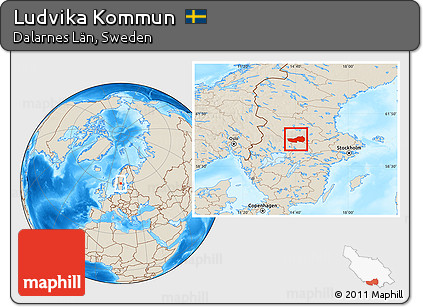 Shaded Relief Location Map of Ludvika Kommun
