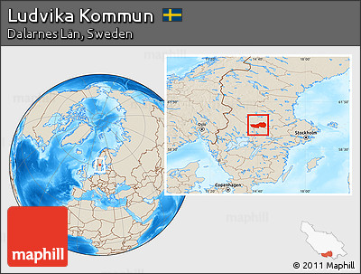 Shaded Relief Location Map of Ludvika Kommun