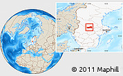 Shaded Relief Location Map of Ludvika Kommun, highlighted country