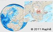 Shaded Relief Location Map of Ludvika Kommun, highlighted parent region