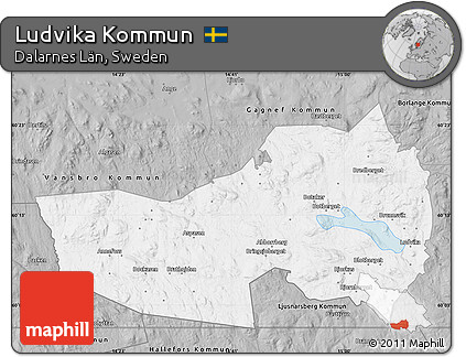 Gray Map of Ludvika Kommun