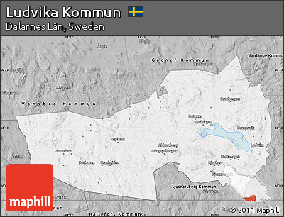 Gray Map of Ludvika Kommun
