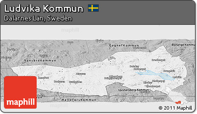Gray Panoramic Map of Ludvika Kommun