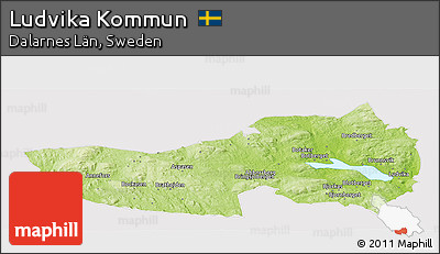 Physical Panoramic Map of Ludvika Kommun, cropped outside