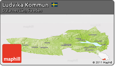 Physical Panoramic Map of Ludvika Kommun, cropped outside