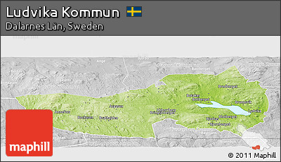 Physical Panoramic Map of Ludvika Kommun, lighten, desaturated