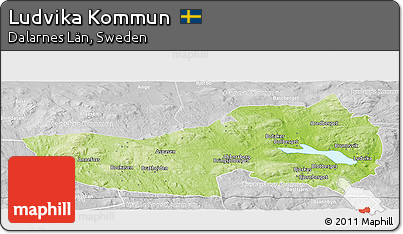 Physical Panoramic Map of Ludvika Kommun, lighten, desaturated