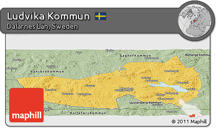 Savanna Style Panoramic Map of Ludvika Kommun