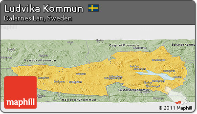 Savanna Style Panoramic Map of Ludvika Kommun