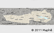 Shaded Relief Panoramic Map of Ludvika Kommun, darken, semi-desaturated