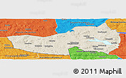Shaded Relief Panoramic Map of Ludvika Kommun, political outside