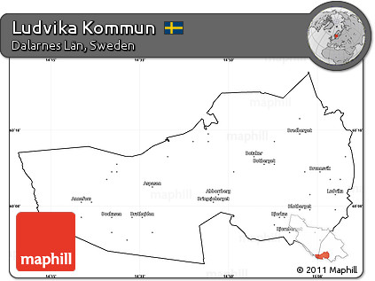 Blank Simple Map of Ludvika Kommun, cropped outside