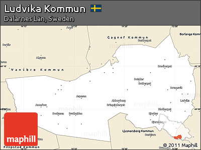Classic Style Simple Map of Ludvika Kommun