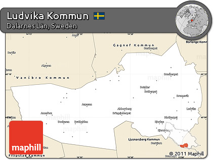 Classic Style Simple Map of Ludvika Kommun