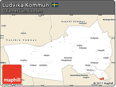 Classic Style Simple Map of Ludvika Kommun