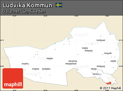 Classic Style Simple Map of Ludvika Kommun, single color outside