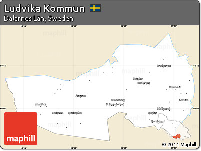 Classic Style Simple Map of Ludvika Kommun, single color outside