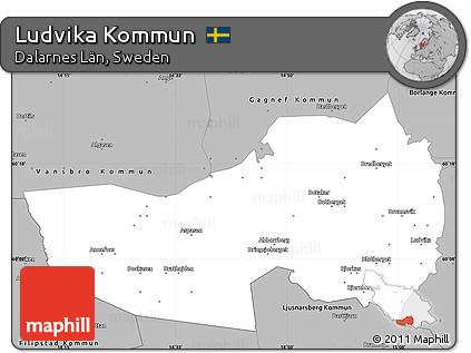 Gray Simple Map of Ludvika Kommun