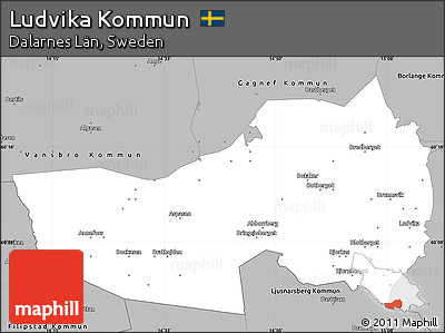 Gray Simple Map of Ludvika Kommun