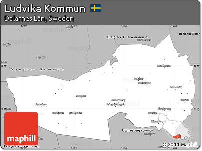 Gray Simple Map of Ludvika Kommun