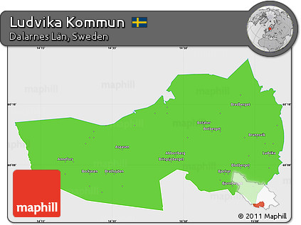 Political Simple Map of Ludvika Kommun, single color outside