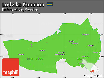 Political Simple Map of Ludvika Kommun, single color outside