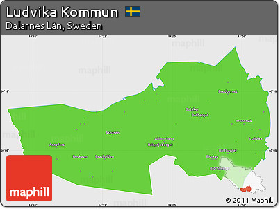 Political Simple Map of Ludvika Kommun, single color outside