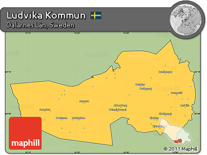 Savanna Style Simple Map of Ludvika Kommun, cropped outside