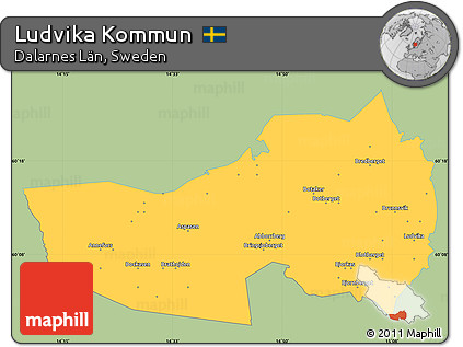 Savanna Style Simple Map of Ludvika Kommun, single color outside