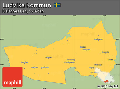 Savanna Style Simple Map of Ludvika Kommun, single color outside